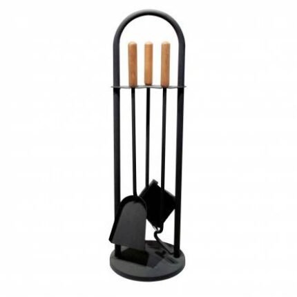 Kaminbesteck 3 tlg. schwarz 70 cm