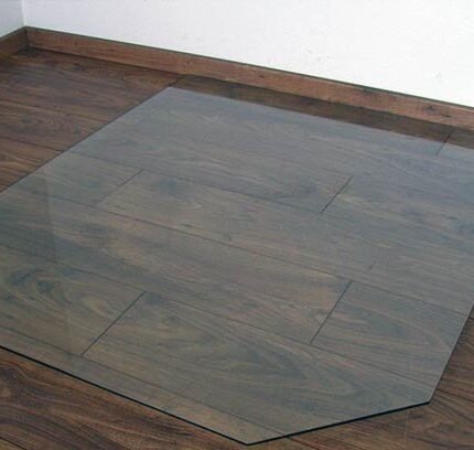 Kaminofen Glas Bodenplatte 6-eckig