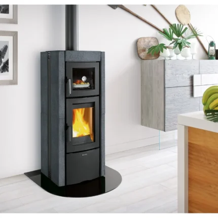 La Nordica Ester Kaminofen Naturstein Schwarz 8,2 kW mit Automatik