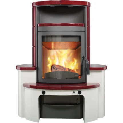 Hark Avenso GT ECOplus Kaminofen Ofenkacheln Bordeauxrot 6 kW mit Automatik